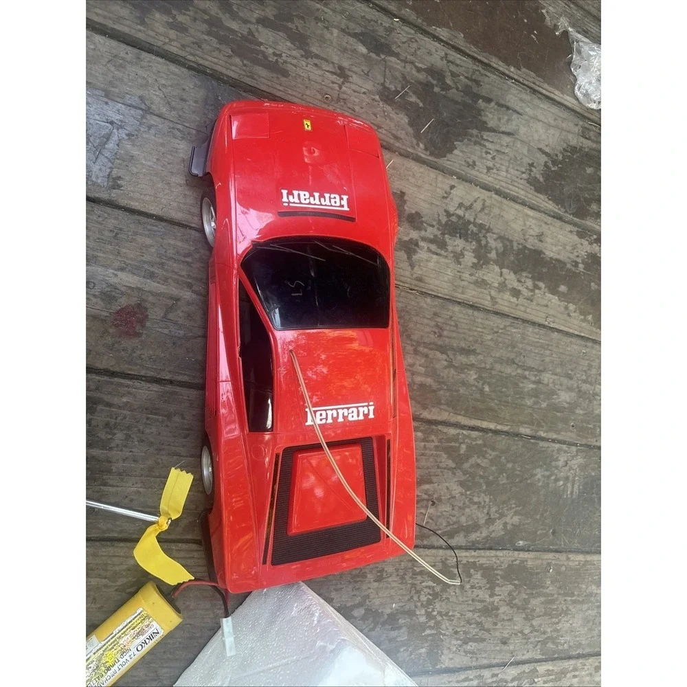 Vintage 1986 Nikko Ferrari Testarossa 1:18 RC Car Remote & Original Foam Red